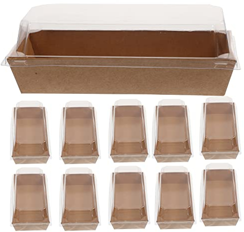 Alipis 50pcs Sandwich Boxes Lids Sushi Containers Swiss Takeaway Containers Disposable Food Storage Burger Boxes Bakery Pastry Boxes