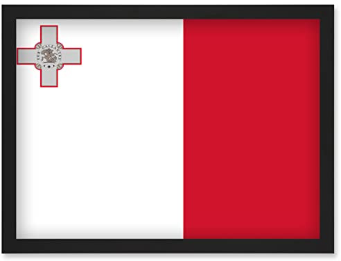 Artery8 Malta National Flag Patriotic Vexillology World Flags Country Region Poster Artwork Framed Wall Art Print A4