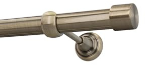 Gardinenstange Vorhangstange 25mm 1-läufig Wandmontage Messing Antik 400 cm Zoya