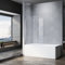 Sonni Mampars Bañera Plegable 2 Hojas 100 x 130 cm, Cristal Templado de 6mm con Recubrimiento Nano de Dos Lados, Mamparas de bañera Perfil Aluminio