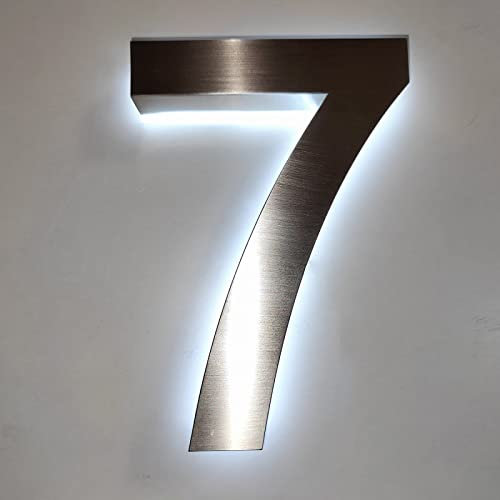 Numeri di Indirizzo di Casa Illuminati Per Esterni Numeri Civici Moderni Retroilluminati A LED da 6 Numeri Civici A LED Illuminati In Acciaio Inossidabile Per Uso A Parete