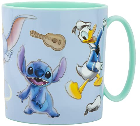 Taza infantil de plástico reutilizable para microondas de 390 ML de Disney 100 Aniversario