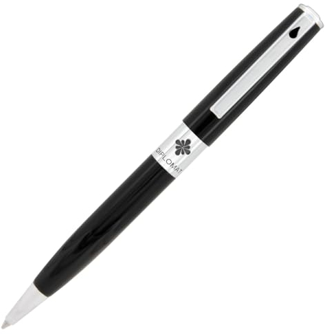 DIPLOMAT CLR Kugelschreiber/Handgefertigt/mit Geschenkbox/Lack Schwarz EasyFlow, 1 Stück (1er Pack)