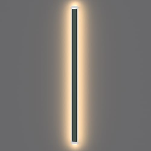 Klighten 45W LED Lange Wandleuchte Anthrazit Aussen Innen, IP65 Wasserdicht Außenwandleuchte Modern 150cm Wandlampe, Warmweiß 3000K Eisen Außenlampe Außenleuchte Wand für Gärten Villa Terasse Korridor