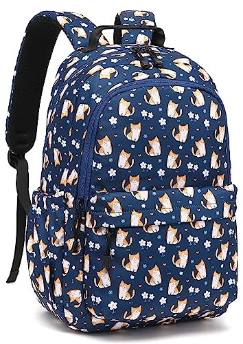 Leaper Schulrucksack, niedlicher Tagesrucksack, Reisetasche, Dunkelblau-Katze, 42
