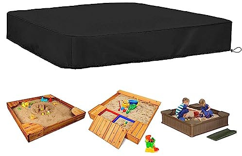 Sandkastenabdeckung 150x150cm | Wasserdicht Staubdichte Sandkasten Abdeckung | quadratische Sandkastenabdeckungen Sandkasten Abdeckplane mit Kordelzug | Pool Abdeckung | Spielzeug Sandkasten Abdeckung