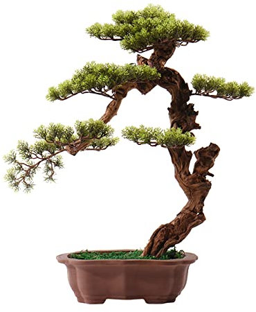Artificial Trees Artificial Bonsai Pine Tree with Terracotta Flower Pot Artificial Plant Decoration Potted Artificial House Plants, for Decoration, Desktop Display, Tall 25.9 Simulated Pine