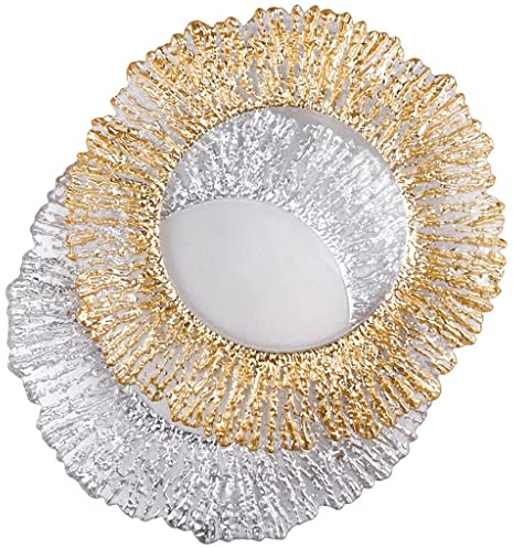 Assiette de service ronde en verre de ménage Restaurant Dessert Fruits Snacks Plateau à pain Assiettes de cuisine Vaisselle Vaisselle Pratique/B/33 cm (couleur : B, taille : 33 cm)