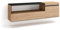Skraut Home | Mobile TV Soggiorno | Ampio spazio a disposizione | 150x45x35cm | Per TV fino a 65 | Sospeso, da appendere | Stile moderno | Rovere e nero