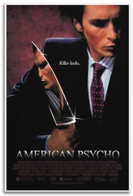 VZRSQZK Filmposter, Motiv: American Psycho, dekoratives Gemälde, Leinwand, Wandposter und Kunstdruck, modernes Familienschlafzimmer, Dekoration, Poster, 20 x 30 cm