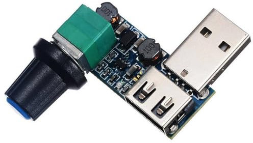 5V to 12V USB Fan Speed Controller Switch Fan Stepless Speed Controller Module Adjustable Potentiometer Male Female USB Adapter