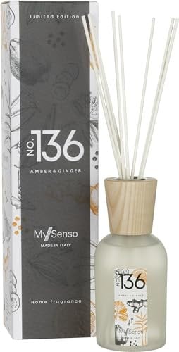 MySenso - N°136 Amber & Ginger Limited Edition - Duftstäbchen - Duft für Zuhause und Umwelt - Warmer, würziger Duft - Nachhaltige Geschenkverpackung