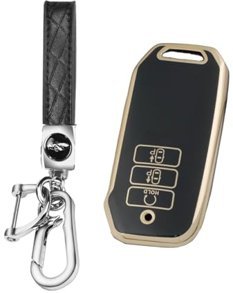 MEDZUK Schlüsselhülle Kompatibel mit Kia Niro SG2 EV 2021-2024 2025 Autoschlüssel Hülle TPU Schlüsselgehäuse Schutz Zubehör mit Schlüsselanhänger (Schwarz)