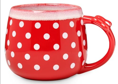 Tazza ceramica Disney Topolina Minnie Mouse - Tazza rossa a pois bianchi capacità 250 ml
