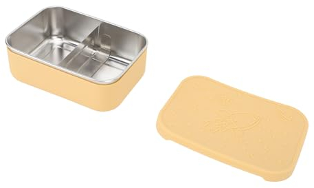 HEEPDD Leakproof Sealed Stainless Steel Lunch Box 850ml Bento Box with Movable Divider Keep Your Food Separate and Tidy Ideal for School, Office, and Picnics (Yellow)