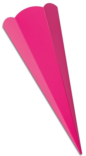 itenga Schultüten Rohling Zuschnitt aus stabilem Buntkarton glatt - 68cm - 6eckig - Schultüte Rohling zum Basteln (pink)