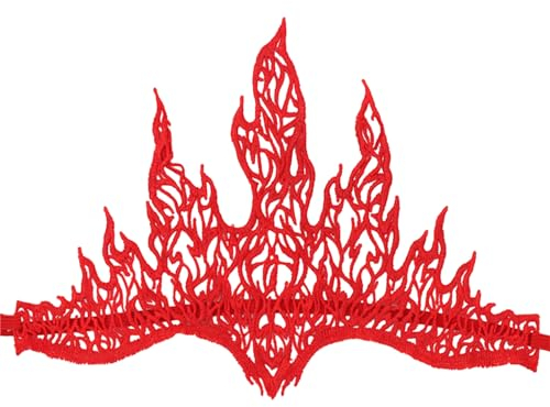 Haarreif für Erwachsene, Cosplay, Spitze, Flammenform, Festival, Halloween, Shows, Aufführungen, Kopfschmuck, Neujahrsrequisite, Unisex, Flamme, B, Approx. 25x19cm/ 9.84x7.48in