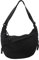 Lebartm Umhängetasche Damen Halbmond Crossbody Nylon Schultertasch Tote Bag Tasche mit Reißverschluss Wasserdicht Shopper für Täglich Arbeiten Freizeit-Schwarz02
