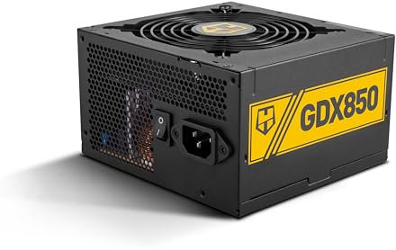 NOX XTREME PRODUCTS Hummer GDX 850W 80 Plus Gold - Fuente de Alimentación 850W, ATX 3.1, S-ATA, PCIE 5.1 12V-2x6, Ventilador de 120mm ultrasilencioso, Entrada 240V, Color Negro