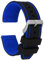 QUARKZMAN Bracelets de Montre en Silicone 24mm Bracelets de Montre à Dégagement Rapide, Noir Bleu