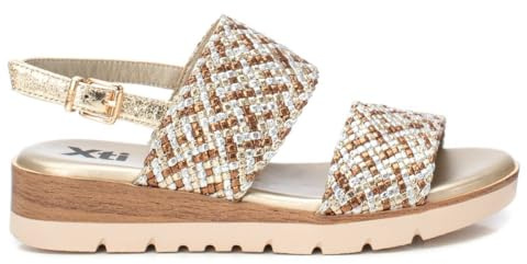 XTI - Sandalen Damen Gold - Bequeme und vielseitige Schuhe - Casual Mode - Modell 14394801 (Größe 38)