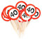 Decoration anniversaire 40 ans piques de fête panneau de signalisation rouge/blanc - Décoration originale pour anniversaire 40 ans femme et homme - Tiwoca