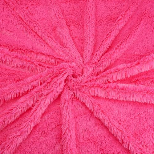 PH PandaHall Tissu en Fausse Fourrure Rose Tissu en Peluche Tissu en Fourrure pour Couture Tissu Pelucheux pour L'Artisanat Costume Cosplay Oreiller Tapis Décoration 1.5x0.9m, Pile de 20mm