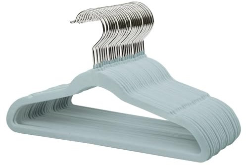 ManGotree Kids Velvet Kleiderbügel, 22 Stück rutschfeste Kinderkleiderbügel, platzsparende Kleiderbügel mit 360° drehbarem Haken, 35cm Premium-Filzbügel für Kinder, Jugendliche (Blau)