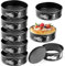 YFNVH 8 moldes para tartas de 5.5 pulgadas para hornear 14 cm, molde antiadherente pequeño para tartas de queso con fondo extraíble, redondo, a prueba de fugas, para pasteles, pizzas, quiches, color