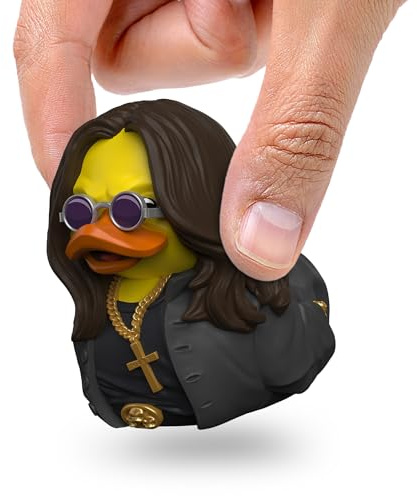 TUBBZ: Ozzy Osbourne Heavy Metal Mini Rubber Duck Collectable Toy 5 cm | Official Ozzy Osbourne Merch – Mini Vinyl Figure with Bathtub Display, Heavy Metal Icon, Rock Fan Decor & Novelty Duck Gift
