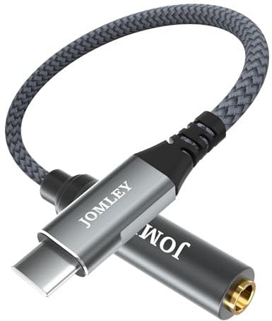 JOMLEY USB-C to 1/4 Inch TRS Audio Adapter, 1/4 Inch 6.35mm Female to USB Type-C Stereo Jack Headphone Adapter Cable for Amplifiers, Smartphones, Laptops - 20cm