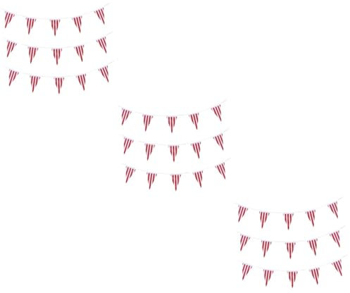 SOLUSTRE 3 Sätze Circus Ziehen Fahnen Karneval Girlande Unterhaltung Hängen Banner Party Banner Hängen Fahnen Streifen Oder 3 Stück * 3