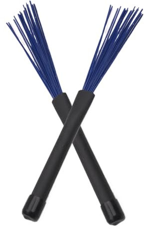 1 par de cepillos de tambor, cepillos de tambor | Ergonómicos Silenciosos Baquetas sin deslizamiento Mallets Pincel | Accesorios profesionales para instrumentos de estudio en directo