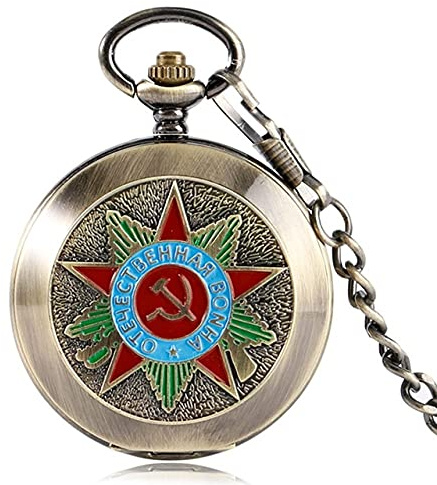 GSZCCZS Top luxuriöse mechanische sowjetische Russland Emblem Kommunistische Party Abzeichen Taschenuhr UDSSR Sowjet Badges Sichel Hammer Design Uhr