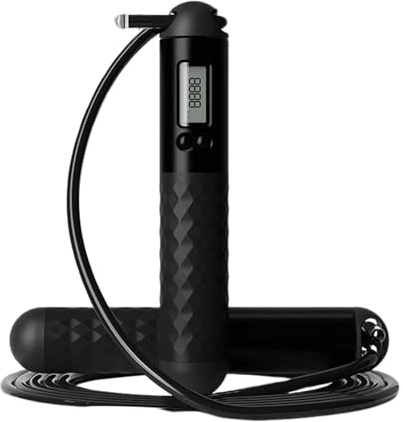 Cuerda de saltar inteligente con contador, cuerda de saltar inalámbrica ajustable, cuerda de saltar sin cuerda, cuerda de saltar, fitness para hombre, mujeres niños, crossfit equipo de entrenamiento
