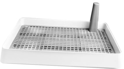 Gadpiparty Thickened Plastic Dog Toilet Tray with High Fence Splash Guard for Household Puppy Training Rounded Edges Prevent Scratches Pet Supply in Nordic White Small