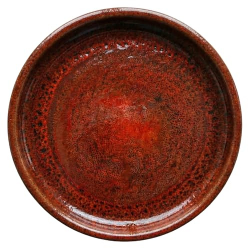 Provencelia Keramik-Untersetzer Tropenrot Durchmesser: 40 cm, Höhe: 4 cm- Handgefertigt frostsicher