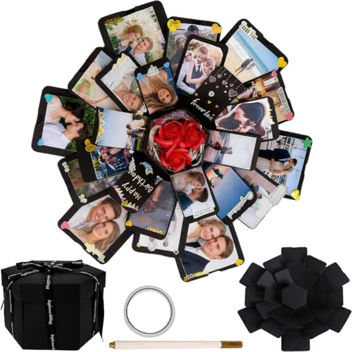 XILEPINGAN DIY Explosion Überraschungs Box handgemachteLiebe Speicher Scrapbooking Geschenk,Explosionsbox Geschenkbox,für Weihnachten Geburtstag Jubiläum Valentinstag Hochzeitsgeschenk