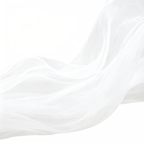 Weicher Organza Tüllstoff 160cm x 3 Meter/5M/10M, Transparenter Netzstoff Dekostoff Zum Nähen Für Hochzeit, Party, Torbogen, Kleid, Tüllrock, Schleier Und DIY Deko (Weiß, 160cm x 3 Meter)