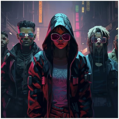 Wallario Memoboard aus Glas mit Motiv, Magnet-Tafel in 50 x 50 cm in Premium Qualität Cyberpunk Rebellen