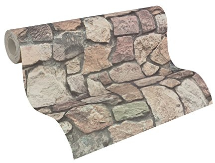 A.S. Création Tapete Dekora Natur, Mustertapete in Natursteinoptik, bunt/braun, 859532