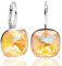 Ohrringe Silber 925 Orange mit Markenkristallen - minimalistisch NOBEL SCHMUCK