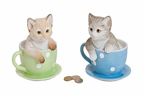 Spardose Katze in Tasse sitzend Sparbüchse Stückpreis