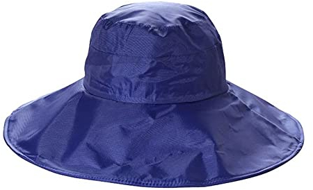 Outdoor UV Schutz Regenkappe Wasserdicht Regenhut Breite Krempe Bucket Hat (Blau)