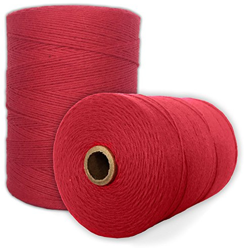100% Cotton Loom Warp Thread (Red), 8/4 Warp Yarn (800 Yards), Perfect for Weaving: Carpet, Tapestry, Rug, Blanket or Pattern - Warping Thread for Any Loom