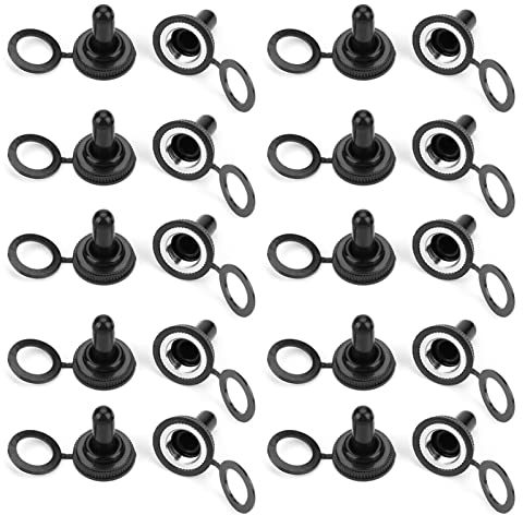20 Unids Interruptor de Palanca a Prueba de Agua Tapa de Arranque Impermeable para 12mm Interruptor Basculante, Tapa Impermeable del Interruptor de Palanca