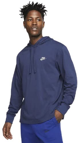 Nike M Nsw Club Hoodie PO JSY Sweatshirt - Midnight Navy/(White), XX-Large