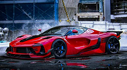Magic Canvas Art - Bilder Sportwagen Ferrari Autos Leinwandbild 1- teilig Hochwertiger Kunstdruck modern Wandbilder Wanddekoration Design Wand Bild – A3660, Größe: 40 x 30 cm
