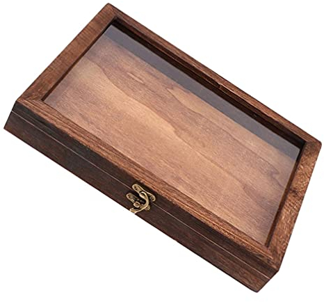 YARNOW Plateau en Verre Affichage Boîte: Boîte De Rangement en Bois Plateau De Bijoux Insectes Vitrine Collection D' Insectes Boîte pour Collecte Spécimen