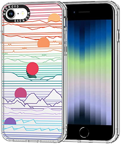 MOSNOVO für iPhone SE/iPhone 8 / iPhone 7 Hülle – Durchsichtige, schlanke, stoßfeste TPU+PC-Handyhülle, [6,6 Fuß Fallschutz/Anti-Abziehen] - Sonnenaufgang und Sonnenuntergang